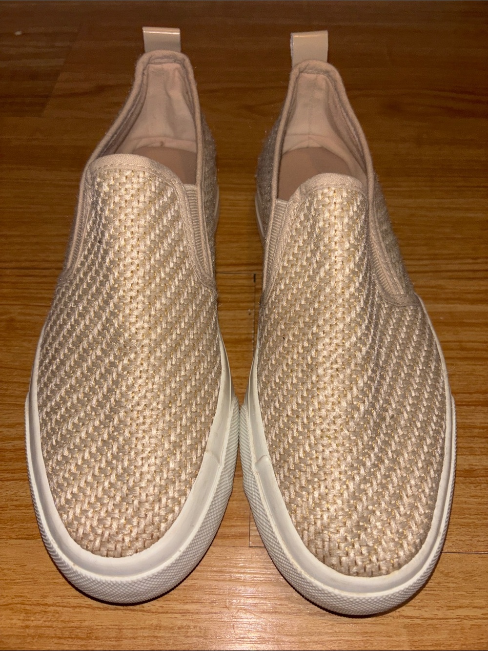 Restricted Woven Slip-On Sneakers - Beige